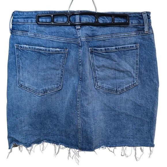 Old Navy Distressed Denim Mini Skirt With Frayed Hem Size 12 - Picture 1 of 7